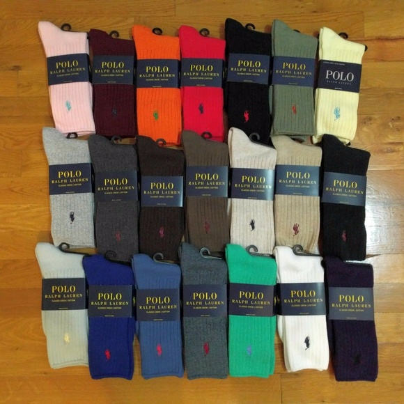 Men's Polo Ralph Lauren Classic Crew Cotton Socks - Picture 1 of 8
